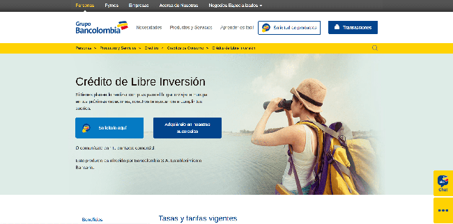Bancolombia - Crédito de hasta $100 000 000